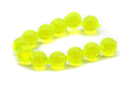MFC Otters Soft Egg Material featuring translucent bright yellow soft beads designed for use in fishing tackle and lure customization.