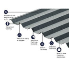 Cladco 34/1000 Box Profile Plain Galvanised Finish 0.5mm Metal Roof Sheet - All Sizes