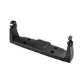 Lowrance Gimbal Bracket with Knobs made of durable black plastic, designed to securely mount marine electronics with adjustable knobs on each end for easy attachment and stability.