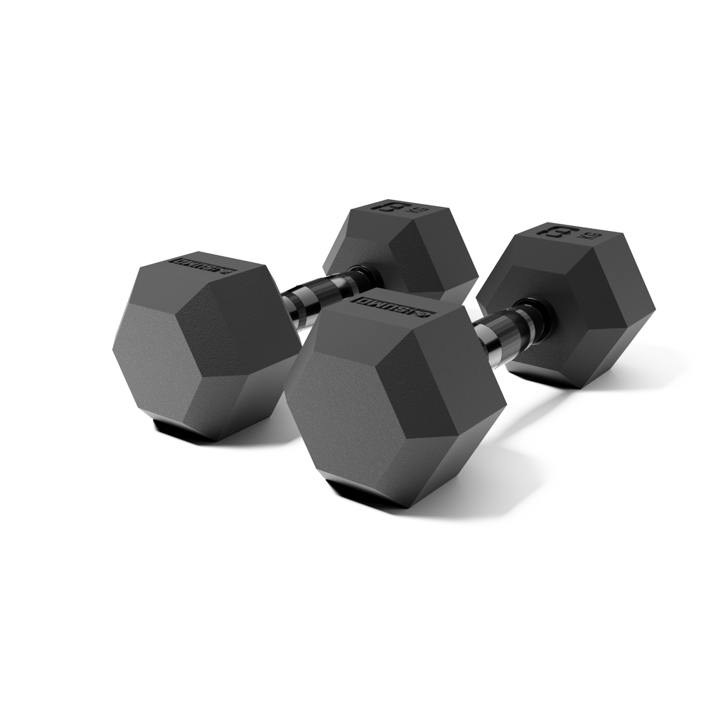 8kg Black Hex Dumbbell Pair