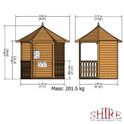 Pressure Treated Arbour - 7ft x 6ft