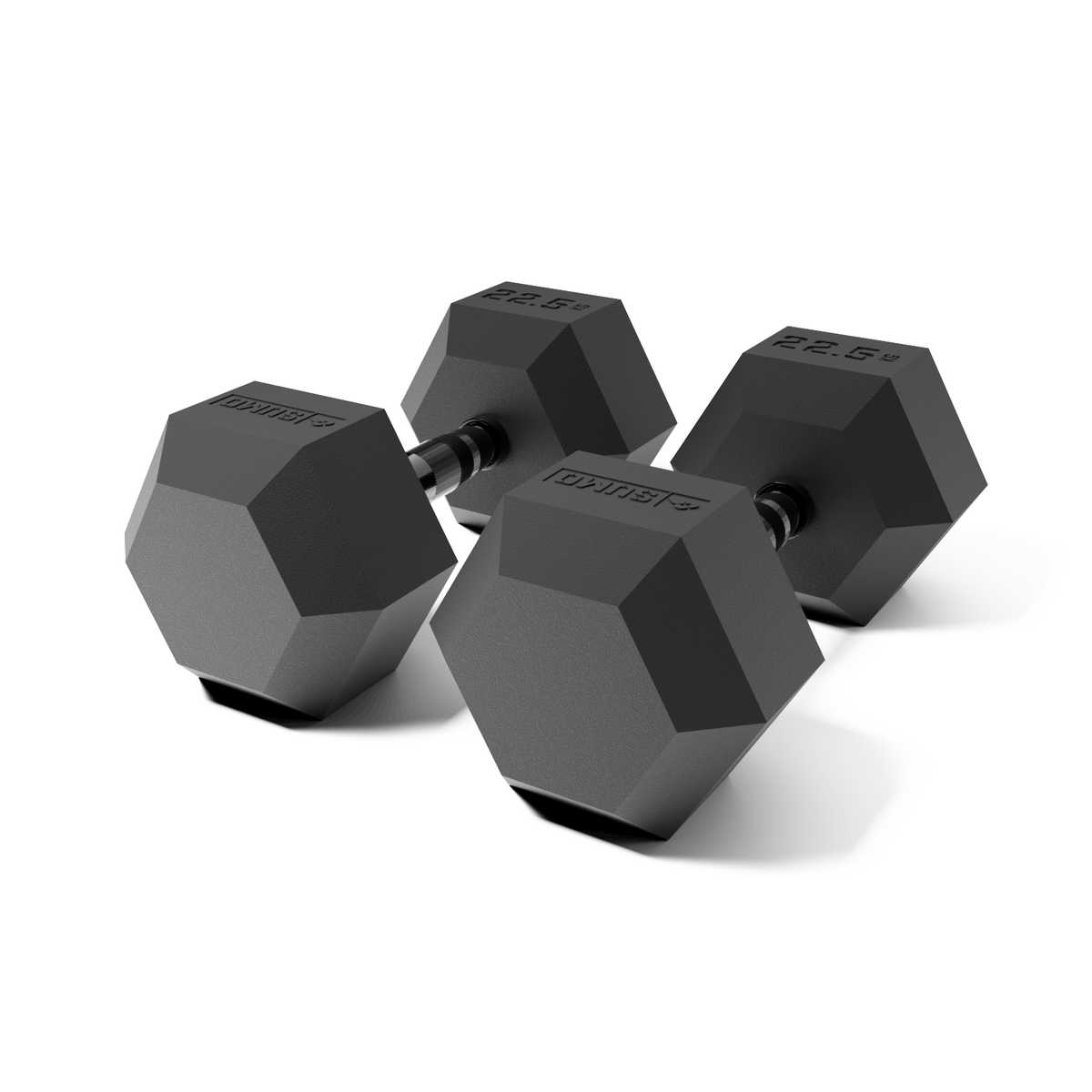 22.5kg Black Hex Dumbbell Pair