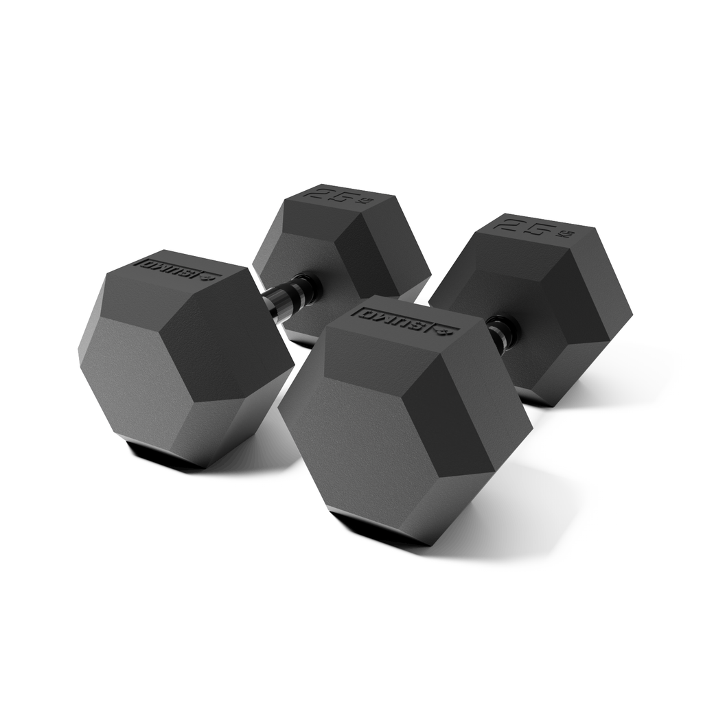 25kg Black Hex Dumbbell Pair