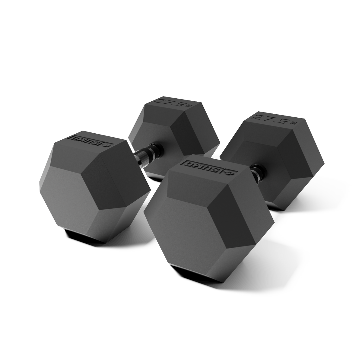 27.5kg Black Hex Dumbbell Pair