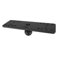 RAM Mounts Universal Marine Electronic Ball Mount- Base Only is a black rectangular mounting base with multiple screw holes and a centered ball attachment designed for secure installation of marine electronics.