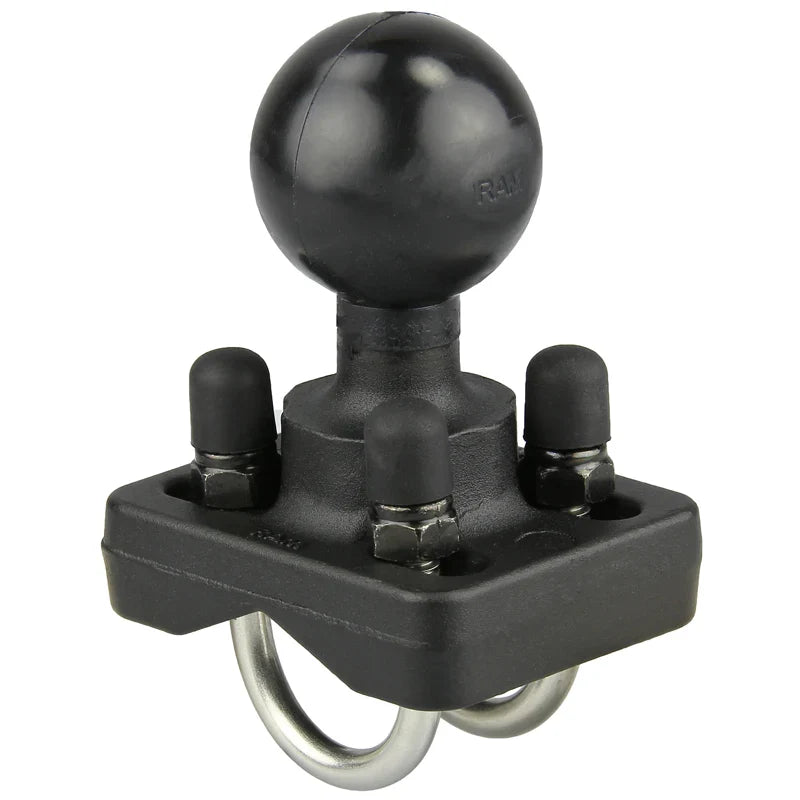 RAM Double U-Bolt Ball Base for .75" - 1" Rails RAM-235