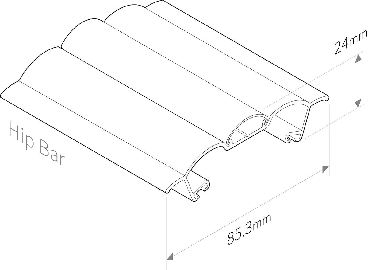 Sunwood Screw-Down Glazing Hip Bar