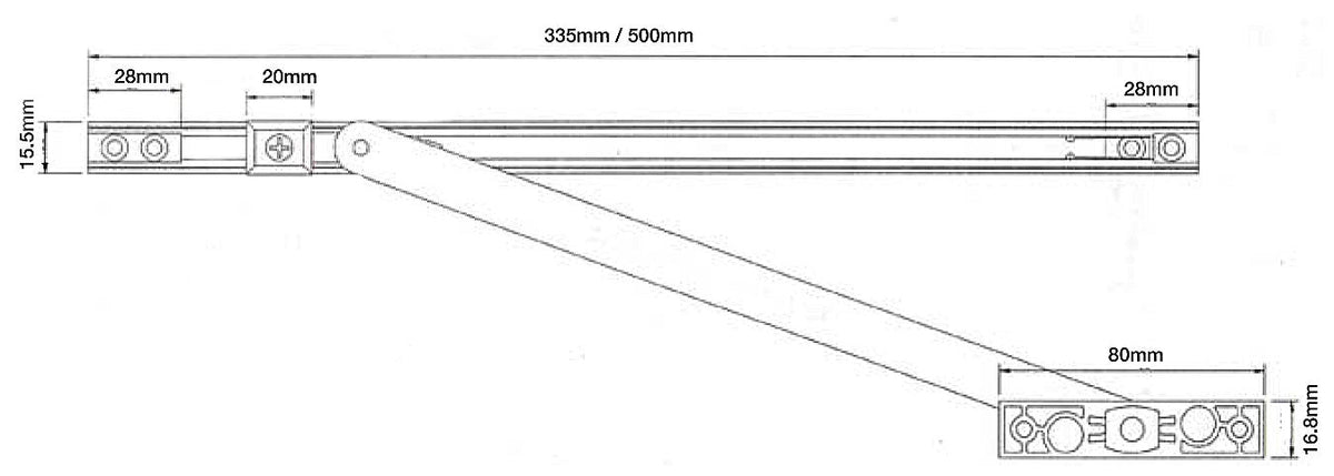 335mm Passivated Steel Door Restrictor