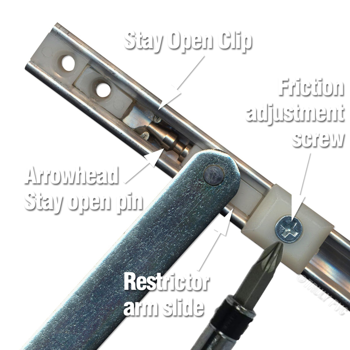 335mm Passivated Steel Door Restrictor
