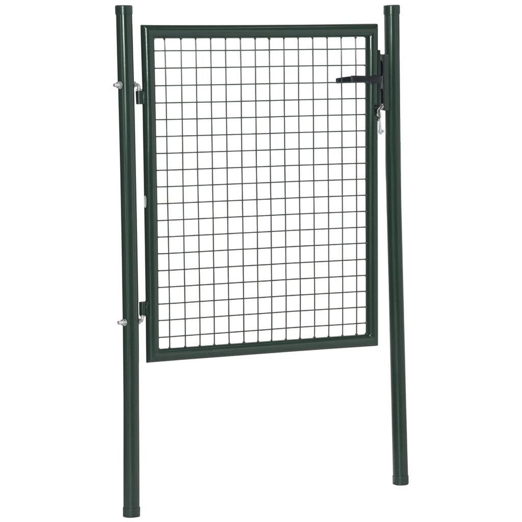 HOMCOM Green Steel Garden Gate with Lock and 3 Keys 97 x 150cm, Green
