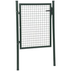 HOMCOM Green Steel Garden Gate with Lock and 3 Keys 97 x 150cm, Green