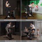 DeerRun S500 Pro King Size Indoor Exercise Bike for Tall Riders 32 Magnetic Adjustable Resistance, LED Screen