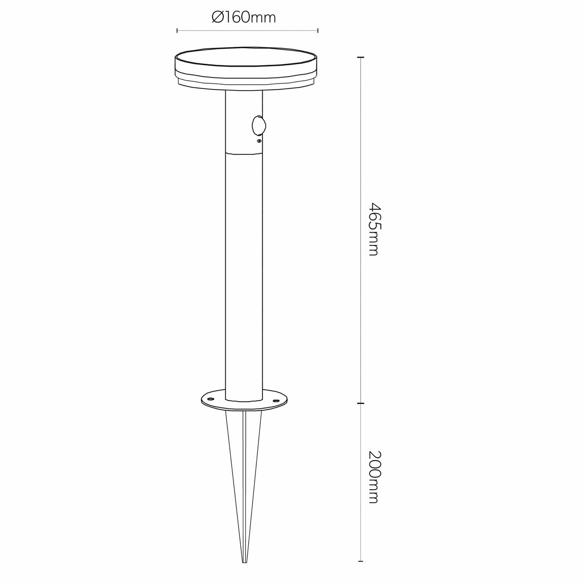 4lite Antheia Solar IP54 Die-Cast Aluminium LED Outdoor Bollard Light with Built in PIR Motion Sensor