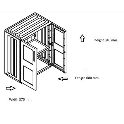 Plastic Storage Cupboard w/ Adjustable Shelving - All Sizes
