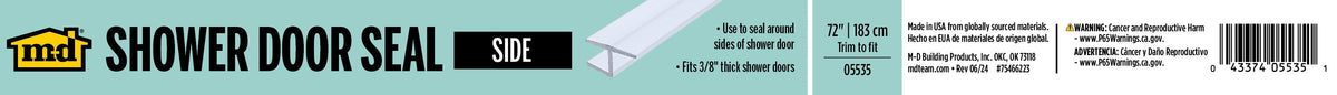 Rigid 180 Degree Shower Door Seal