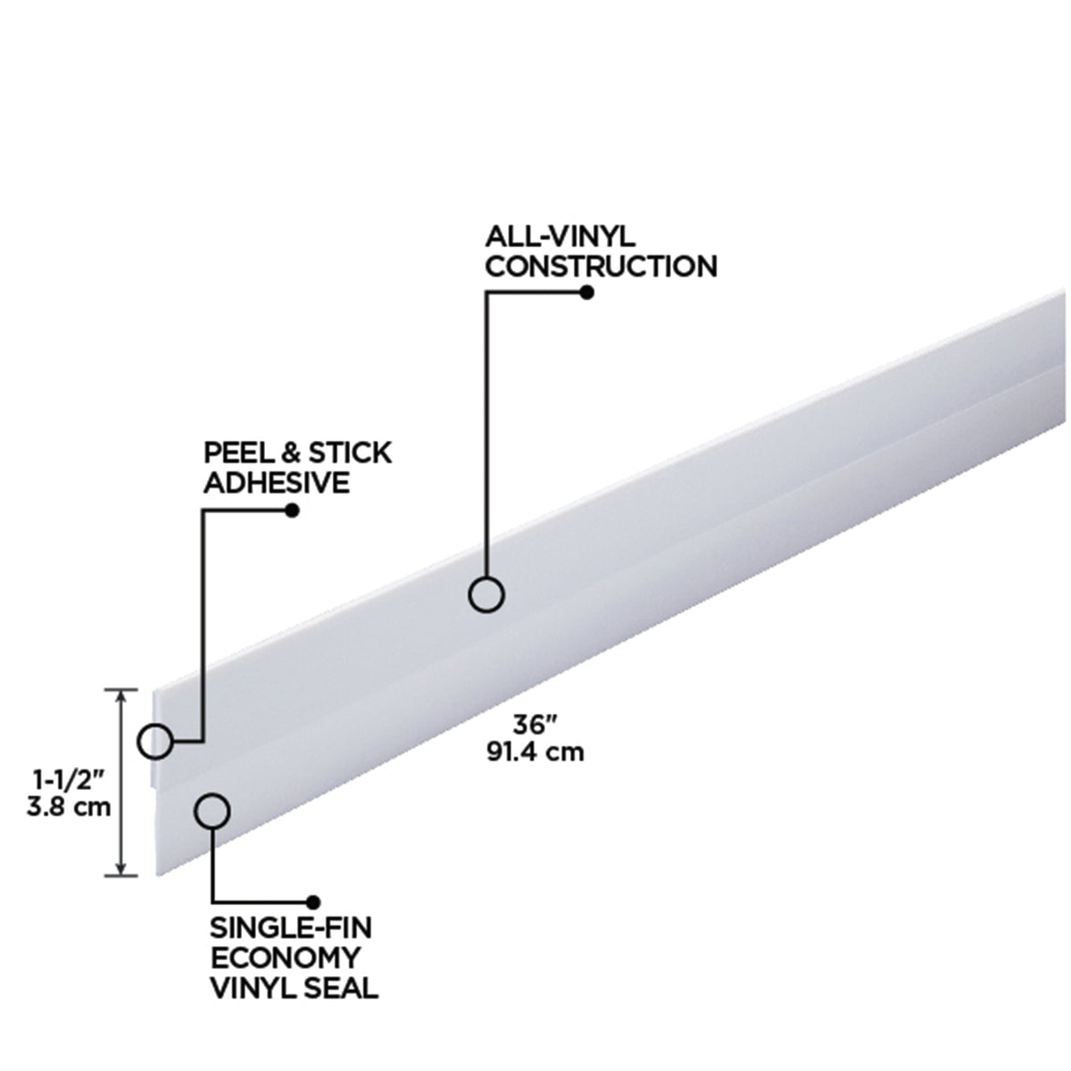 Vinyl Economy Self-adhesive Door Sweep