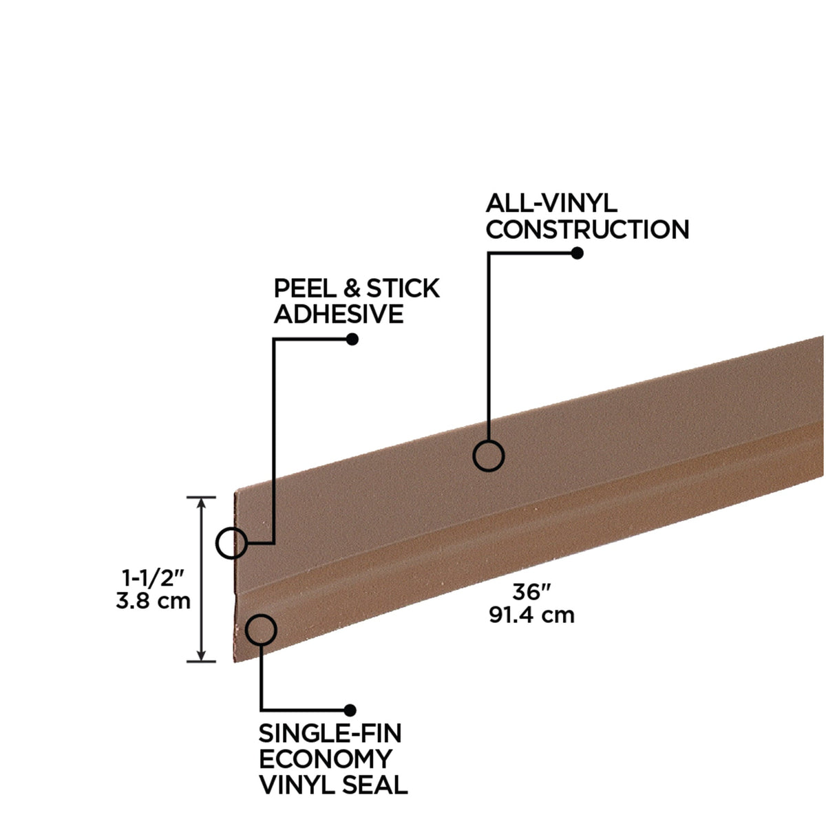 Vinyl Economy Self-adhesive Door Sweep