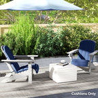 Set of 2 Patio Chair Cushions, High Back Adirondack Chair Cushion with Ties, Navy Blue