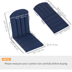 Set of 2 Patio Chair Cushions, High Back Adirondack Chair Cushion with Ties, Navy Blue