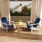 Set of 2 Patio Chair Cushions, High Back Adirondack Chair Cushion with Ties, Navy Blue