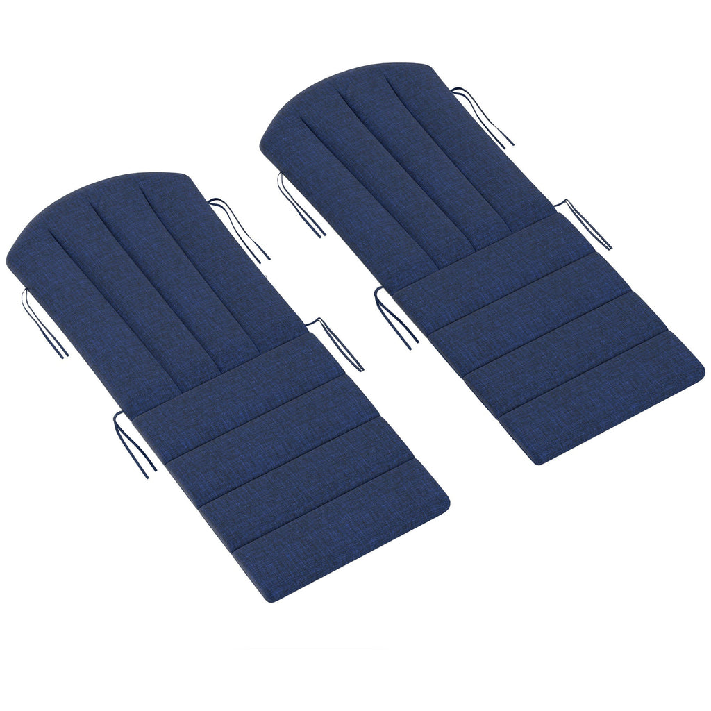 Set of 2 Patio Chair Cushions, High Back Adirondack Chair Cushion with Ties, Navy Blue