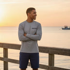 Dogfish Long Sleeve Microfiber Life Is A Beach Logo