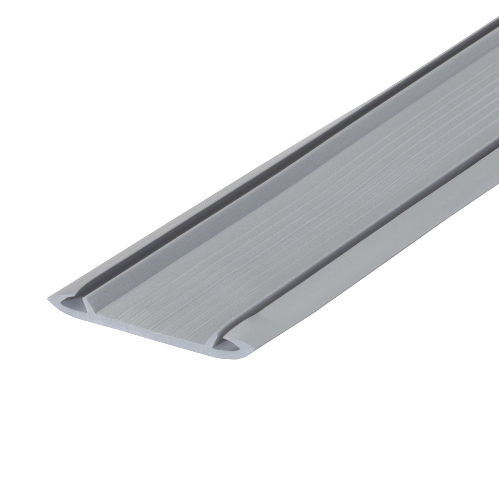 3 in. x 3/4 in. x 36 in. Silver Aluminum and Vinyl Economy Low-Profile Threshold