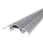 3 in. x 3/4 in. x 36 in. Silver Aluminum and Vinyl Economy Low-Profile Threshold