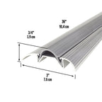 3 in. x 3/4 in. x 36 in. Silver Aluminum and Vinyl Economy Low-Profile Threshold