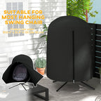 Hanging Egg Chair Cover, Outdoor Single Swing Chair Cover, Waterproof Anti-dust Furniture Protector with Zipper, 420D Oxford Fabric for ¦µ128 x 190H cm Stand, Black