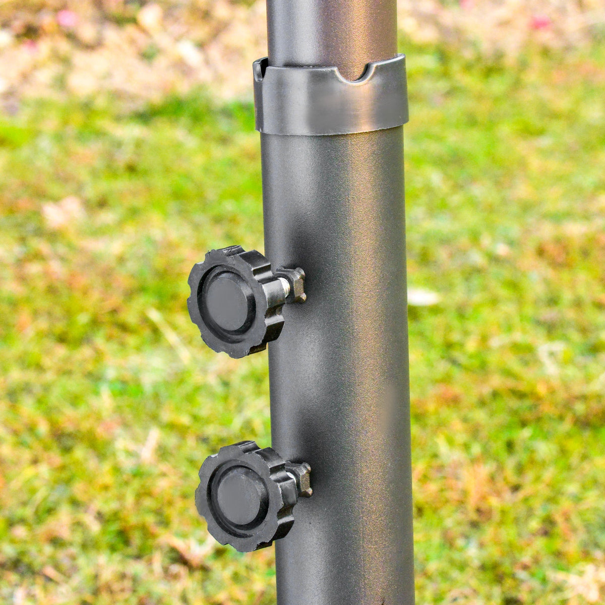 15' Rectangular Outdoor Umbrella Double Sided with UV Protection & Easy Crank, Dark Gray
