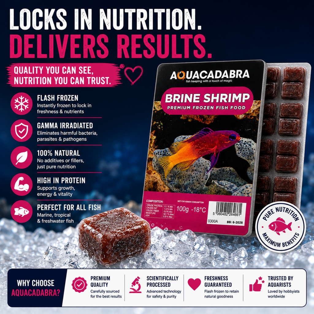 Aquacadabra Frozen Brine Shrimp 100g Fish Food Tropical Marine 5-40 Packs