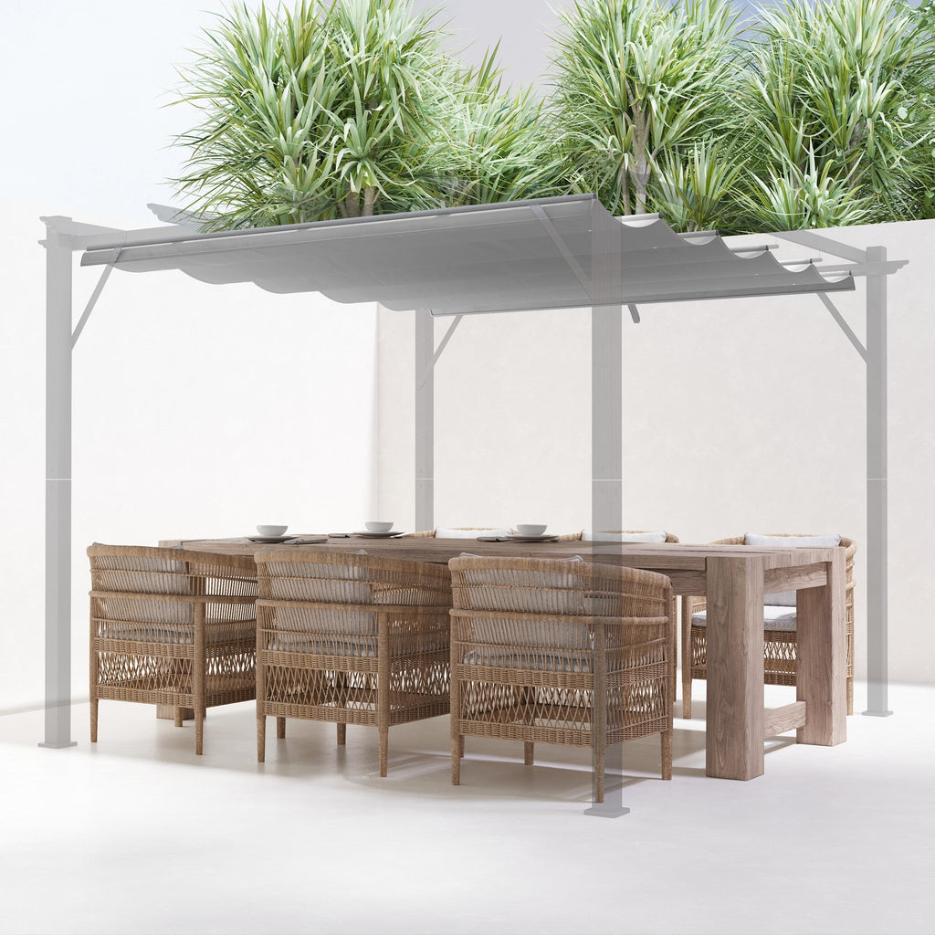 Retractable Pergola Shade Cover, Replacement Canopy Fabric for 3 x 3m Pergola, Light Grey