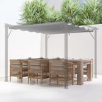 Retractable Pergola Shade Cover, Replacement Canopy Fabric for 3 x 3m Pergola, Light Grey