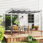 Retractable Pergola Shade Cover, Replacement Canopy Fabric for 3 x 3m Pergola, Light Grey