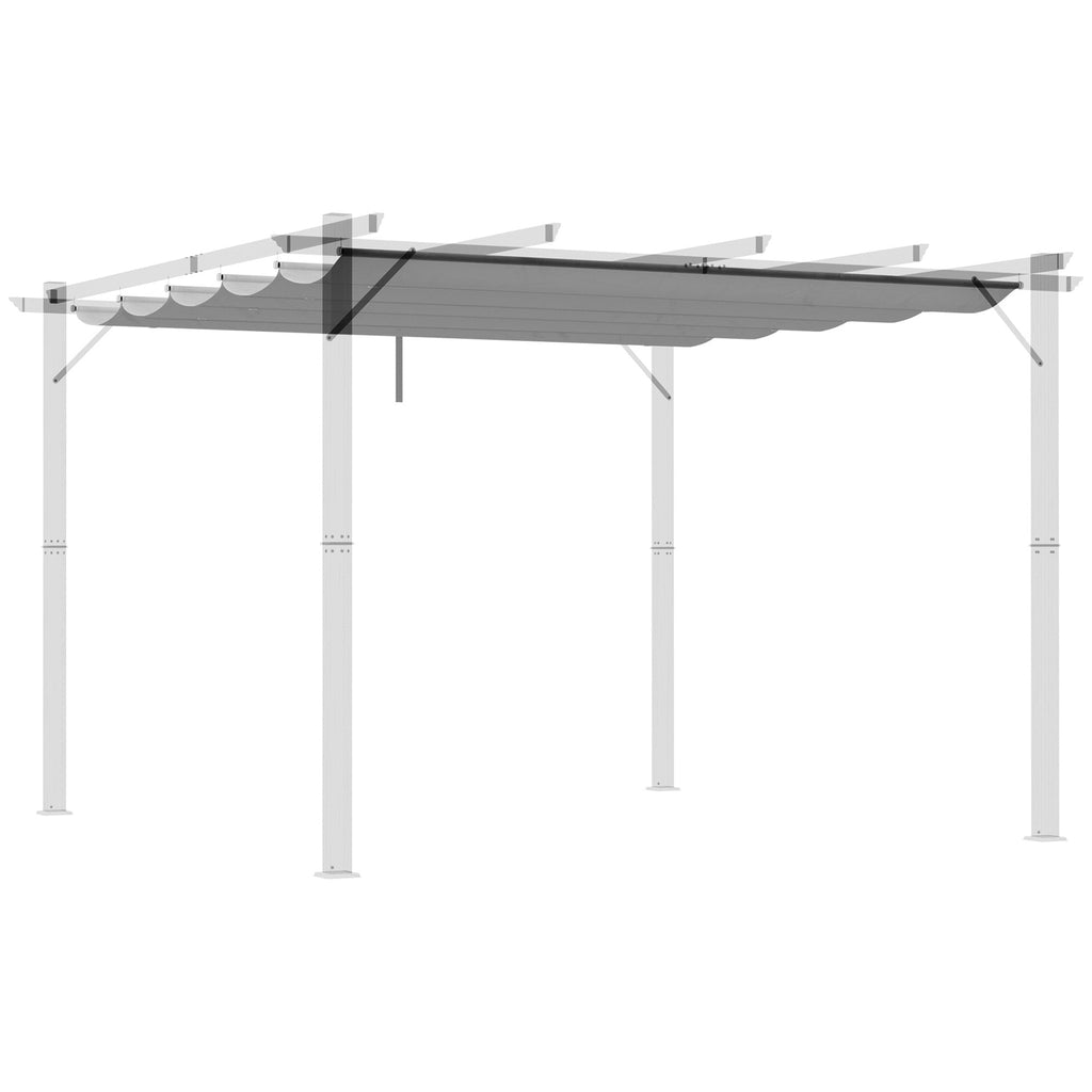 Retractable Pergola Shade Cover, Replacement Canopy Fabric for 3 x 3m Pergola, Light Grey