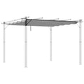 Retractable Pergola Shade Cover, Replacement Canopy Fabric for 3 x 3m Pergola, Light Grey