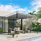 Retractable Pergola Shade Cover, Replacement Canopy Fabric for 3 x 3m Pergola, Light Grey