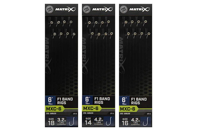 Matrix F1 Band rigs 6" MXC-6 Hooks to nylon