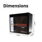 Exotronic 12V 100Ah Alpha IP67 Smart Bluetooth Lithium Battery