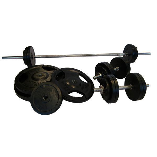 Muscle Motion 100kg Rubber Coated Standard Barbell Dumbbell Set