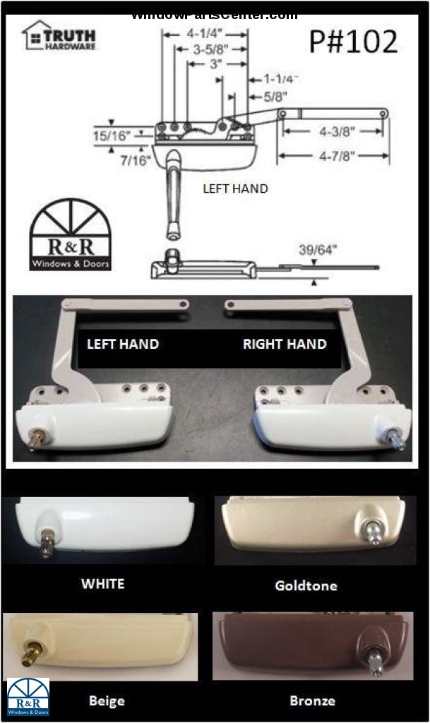 102 Amesbury Truth Maxim DLX Casement Operator Split Arm / Dyad
