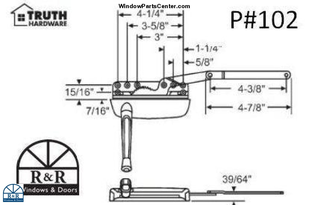 102 Amesbury Truth Maxim DLX Casement Operator Split Arm / Dyad
