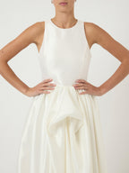 YAS Ellina Ruffle Sleeveless Asymmetrical A-Line Wedding Dress - White UK 8