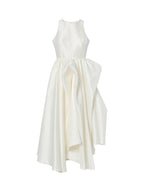 YAS Ellina Ruffle Sleeveless Asymmetrical A-Line Wedding Dress - White UK 8