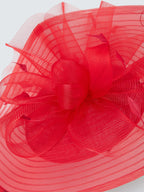 Snoxells Scarlett Medium Disc Bow Wedding Fascinator Occasion Hat - Red