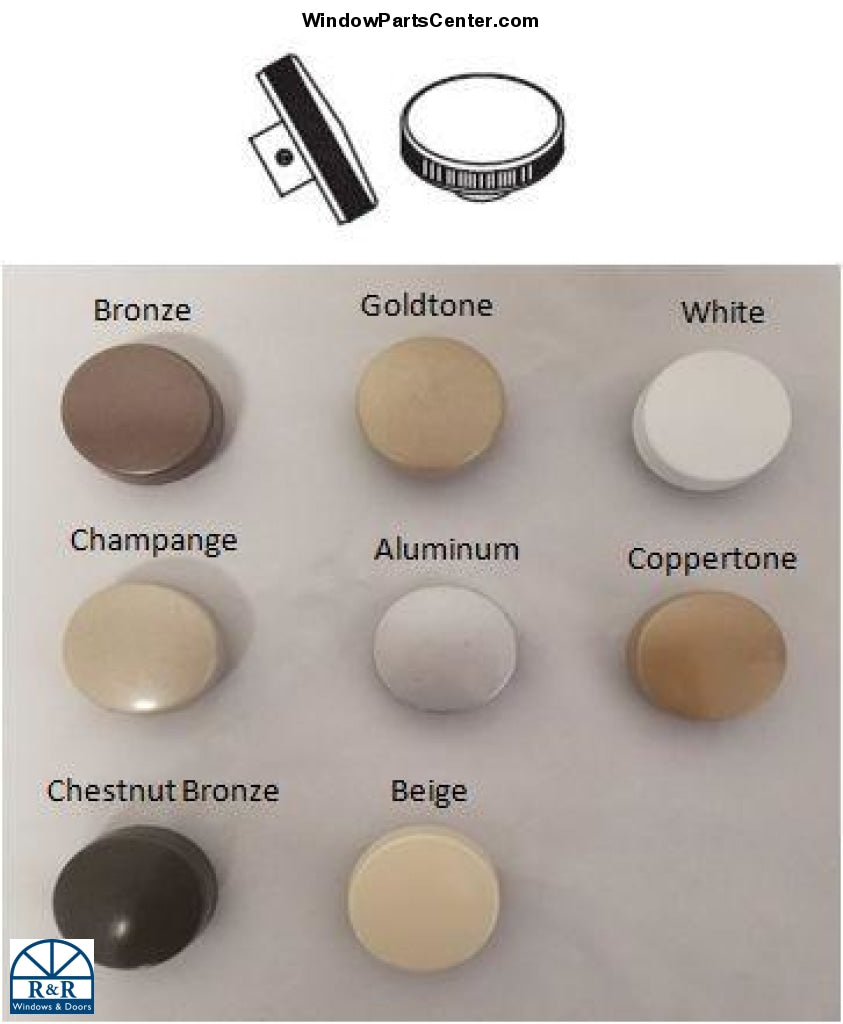 Casement awning hand knob bronze goldtone white champagne aluminum coppertone chestnut bronze beige