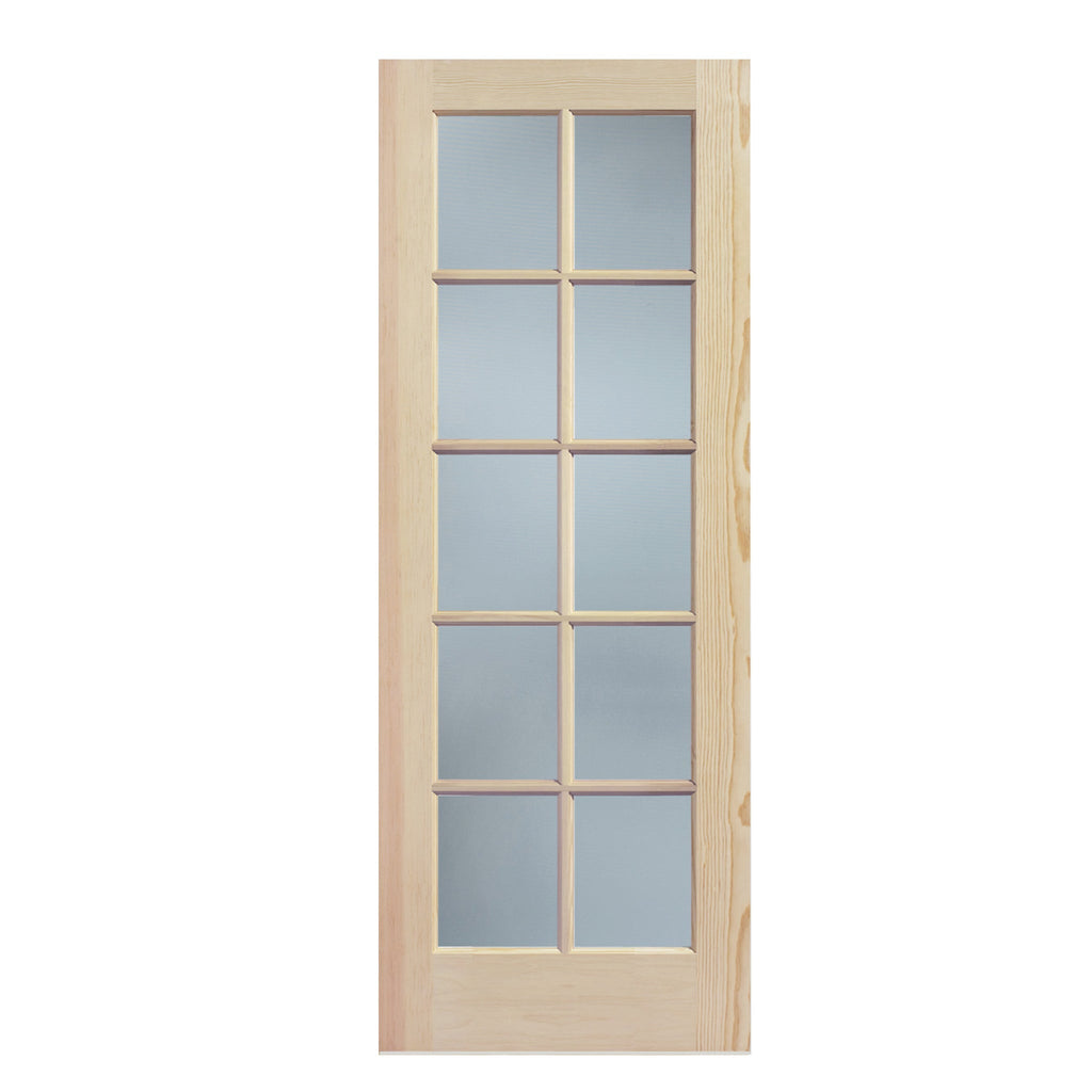 10 Lite Clear Pine Interior French Door