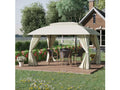 10' x 13' Outdoor Double Vented Roof  Gazebo Patio - Beige
