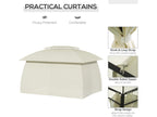 10' x 13' Outdoor Double Vented Roof  Gazebo Patio - Beige